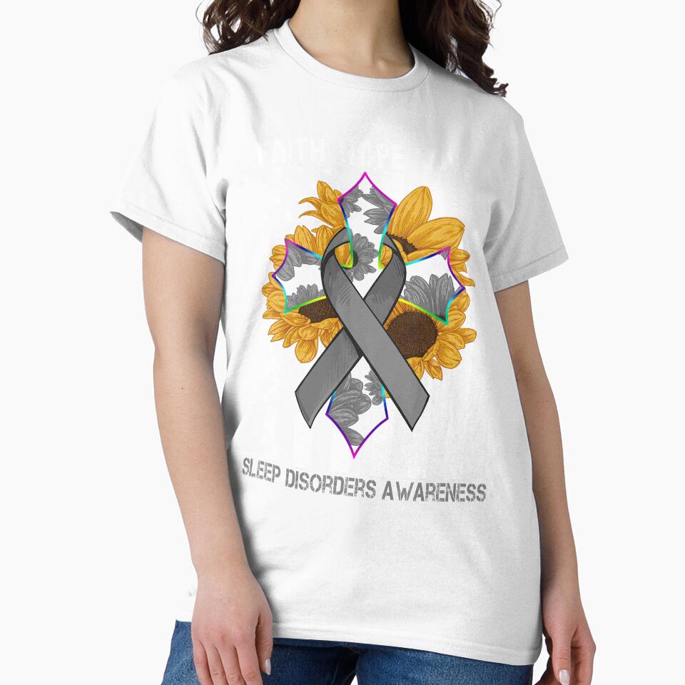 Sunflower Faith Hope Love Cross and Flag Sleep Disorders Awareness by largellie