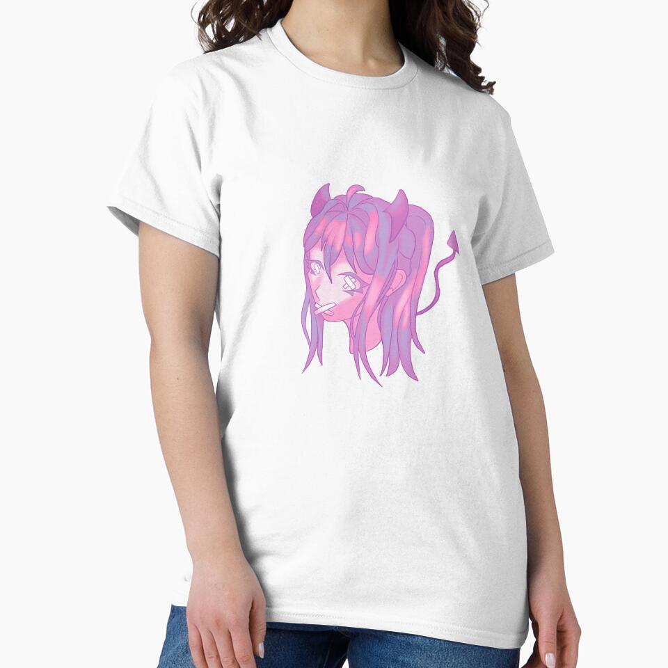 Demon girl head (pastel) by DeluxicalWhimsy