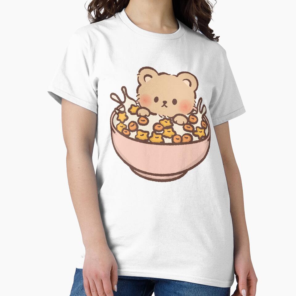 Cute Bear in Cereal Bowl by NadirJArt