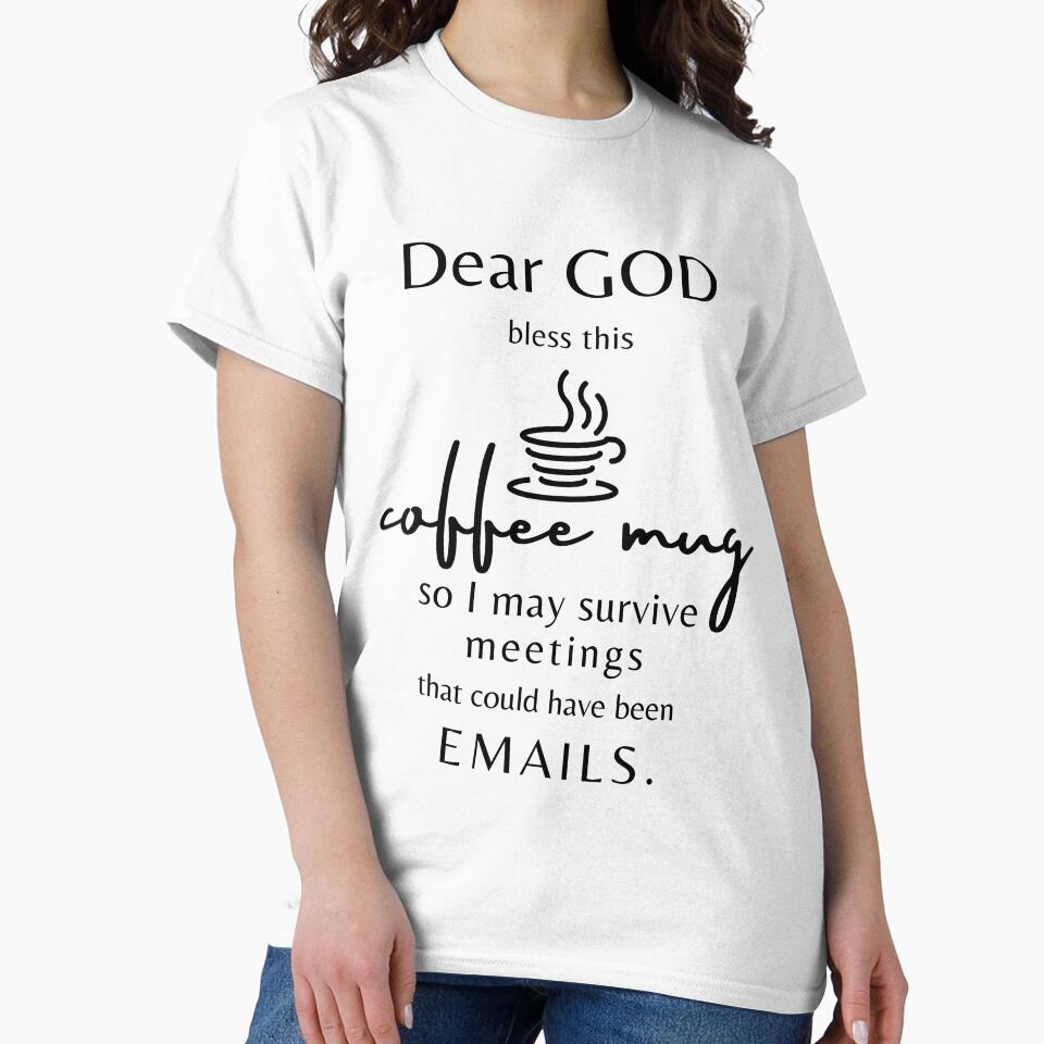 Dear God - Funny Coffee Prayer For Office Workers by Anniko Art Studio