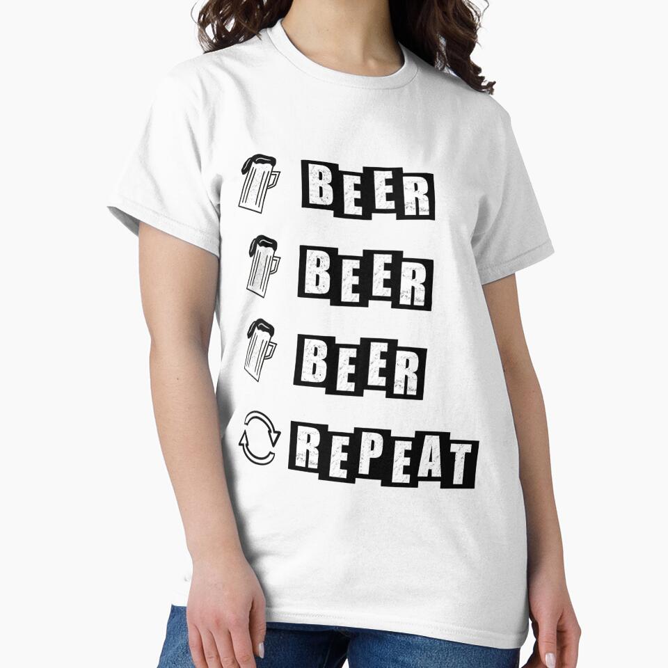 Beer, Beer, Beer, Repeat - White by BusyMonkeys