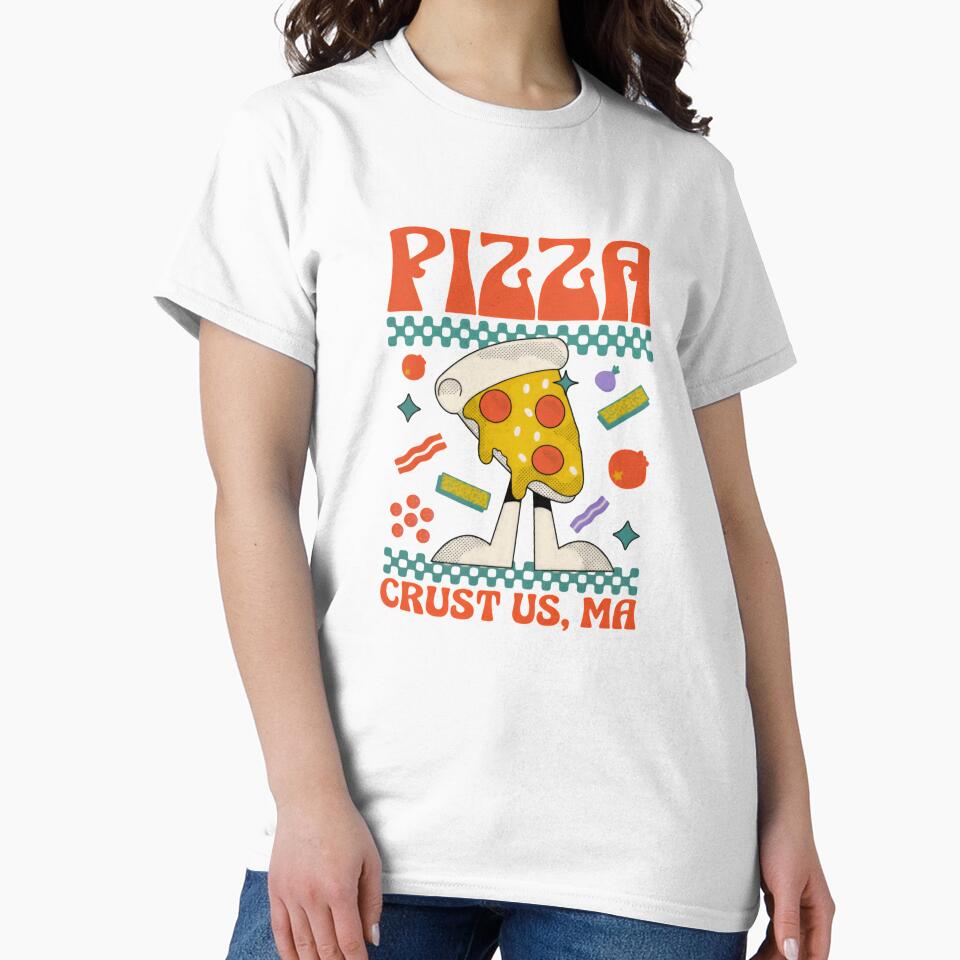 Pizza Crust Us, Ma Funny Pizza Lover Massachusetts Foodie by RetroMini2026