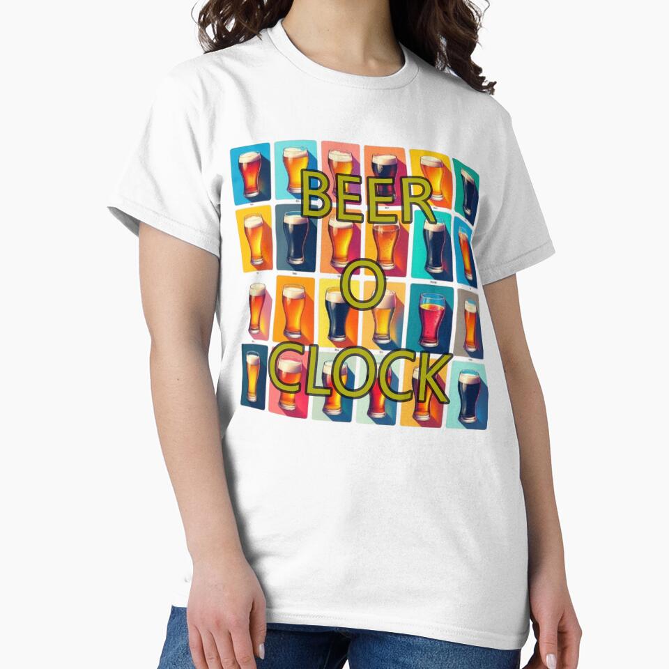 Colorful Beer Glasses Art - Beer O'Clock by hardingcarl2