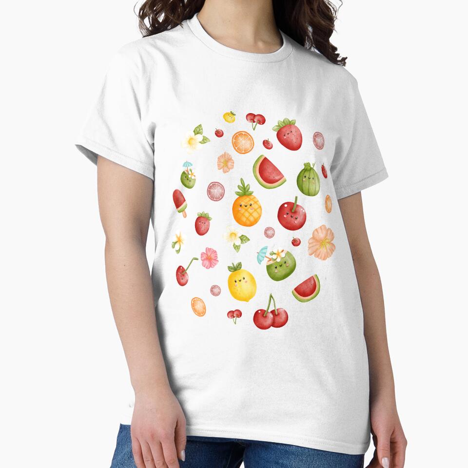 Cute Kawaii Fruit Set - Funny Sweet Kawaii Fruits Colorful Pack by MyColorfulDream