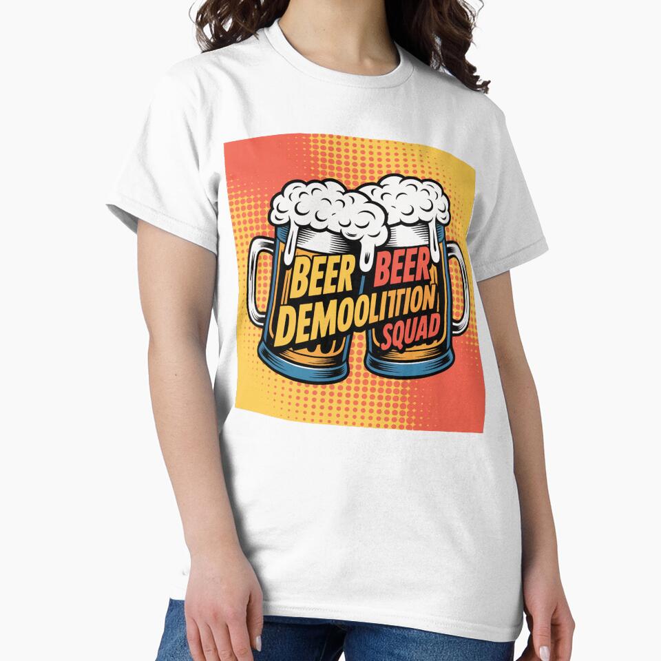 Pop Art Beer Mugs with Overflowing Foam by Bloomkept