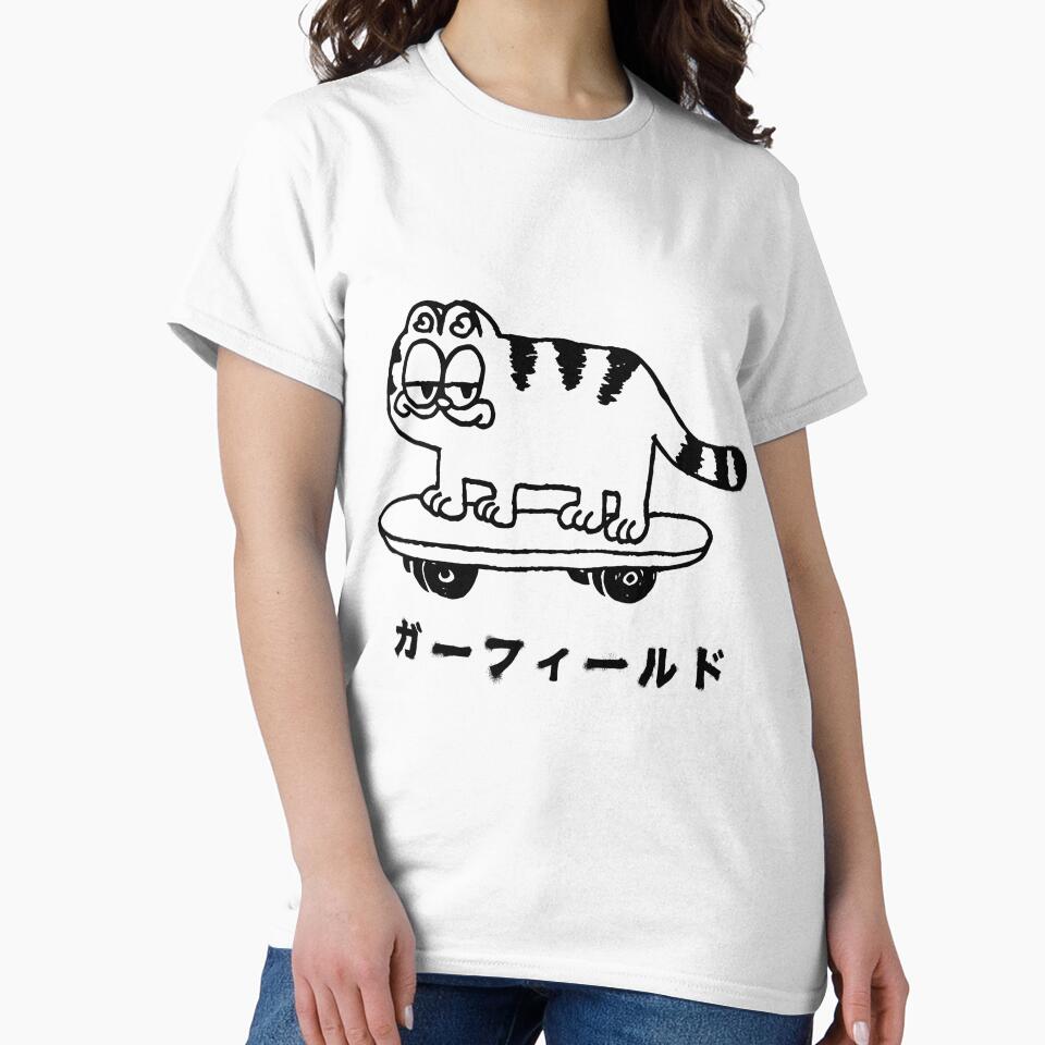 Garfield Japanese Skateboard (black artwork) by Kevin Chaves