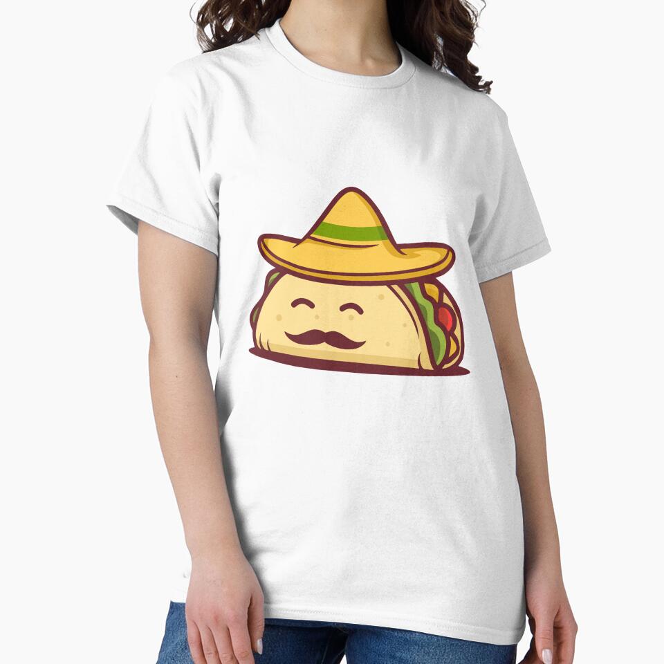Funny Mexican Taco with Sombrero and Mustache by Romain V  Beaupré