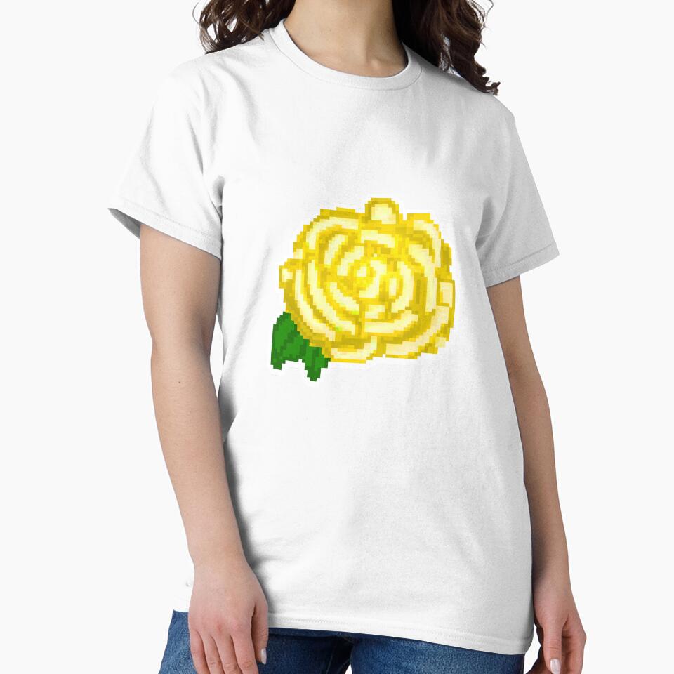 Pixel Art Yellow Rose by Percy Everett