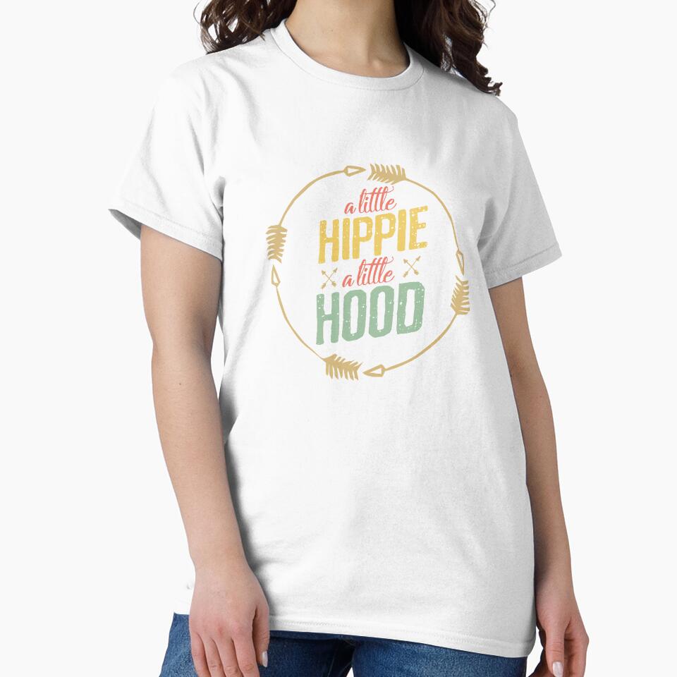 A little hippie a little hood funny quote vintage arrows circle by alenaz