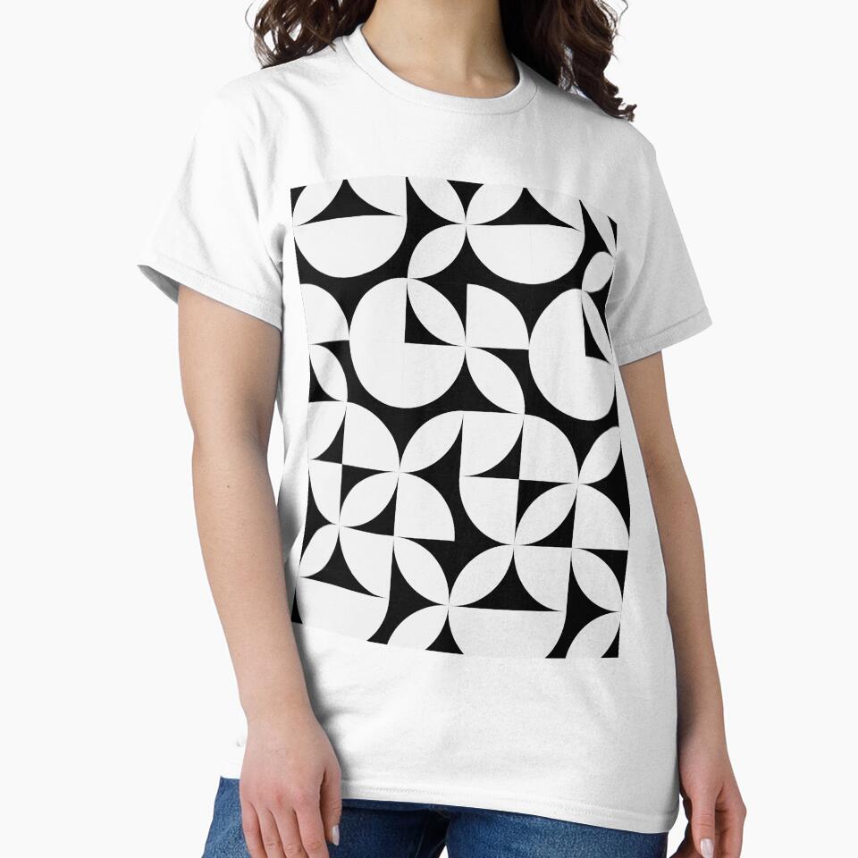 Abstract Black and white Circles Modern Mid Century Geometric Pattern Scandinavian Rustic Interior by BONBcreative