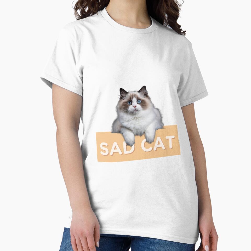 Sad Cat In Grunge Essential T-Shirt by redpalaceark