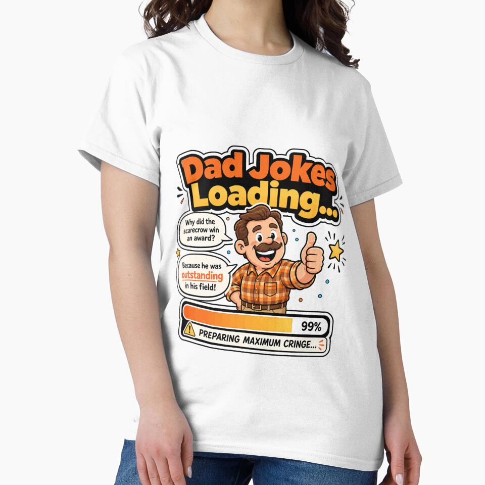 Dad Jokes Loading Funny Father's Day Dad Humor Design by KP Creative Co