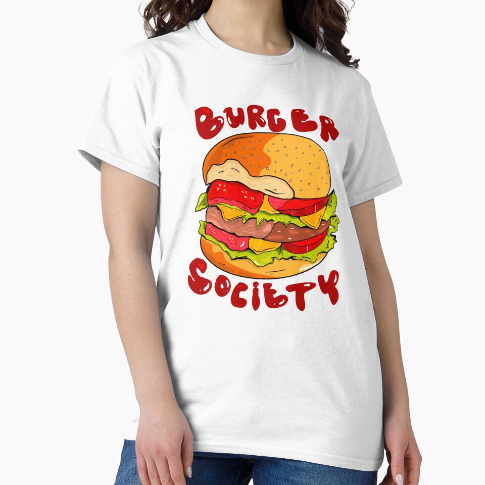 Burger Society – Retro Cheeseburger Food Lover Illustration by chupichapa