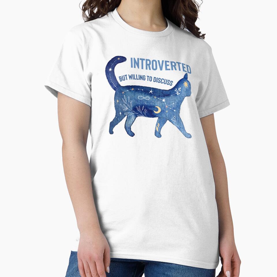 Introverted But Willing To Discuss Cats Funny Gifts For Cat Lover Introvert by nquestiaa