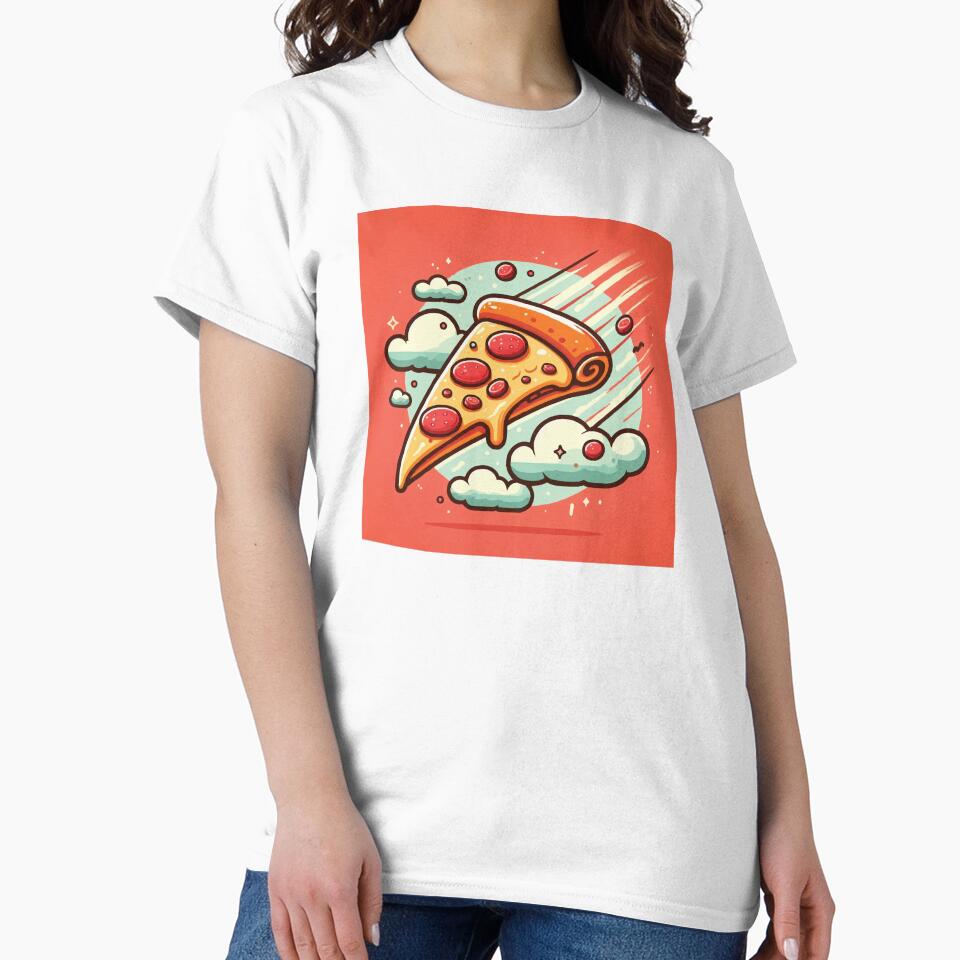 Flying slice of pizza by mcraft studio