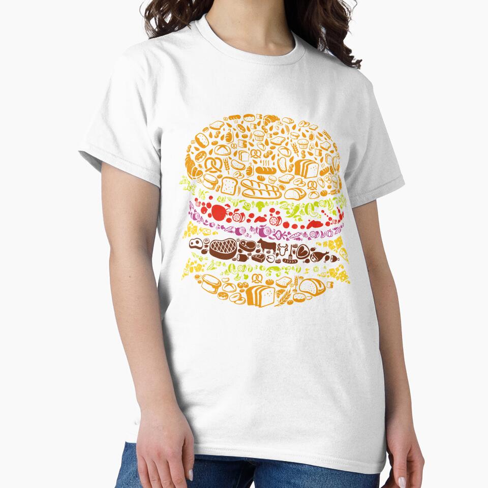 Relaxed Tee Shirt - Burger by DreamInk Studio