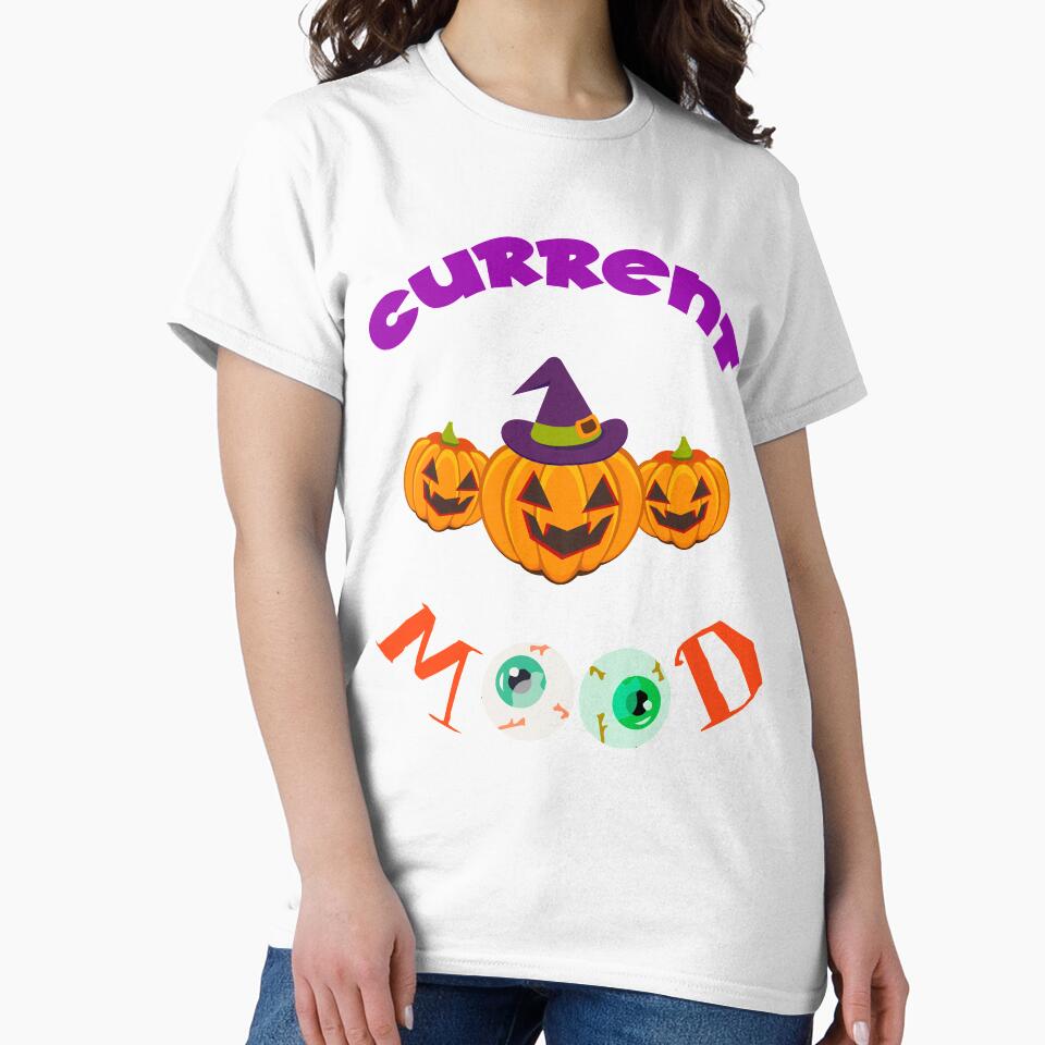 Halloween Pumpkin Current Mood Spoop Novelty Shirt by Bendthetrend