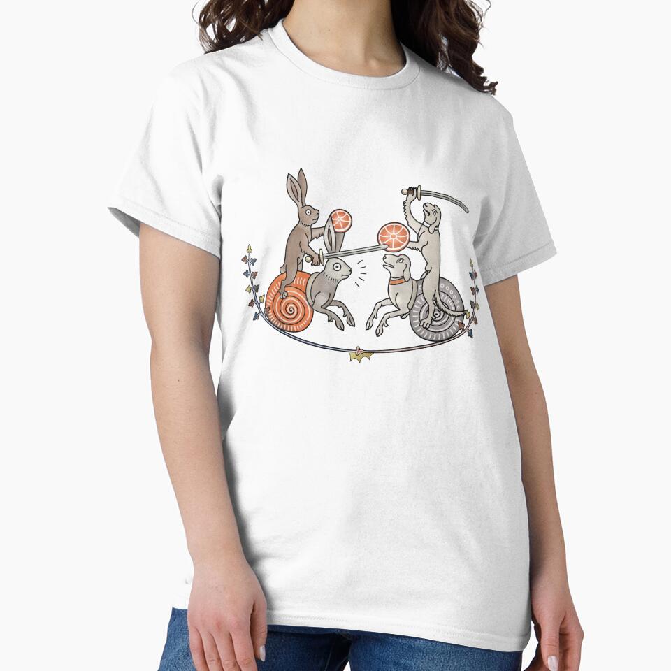 Medieval Marginalia Rabbits vs Dogs by MargiKnights