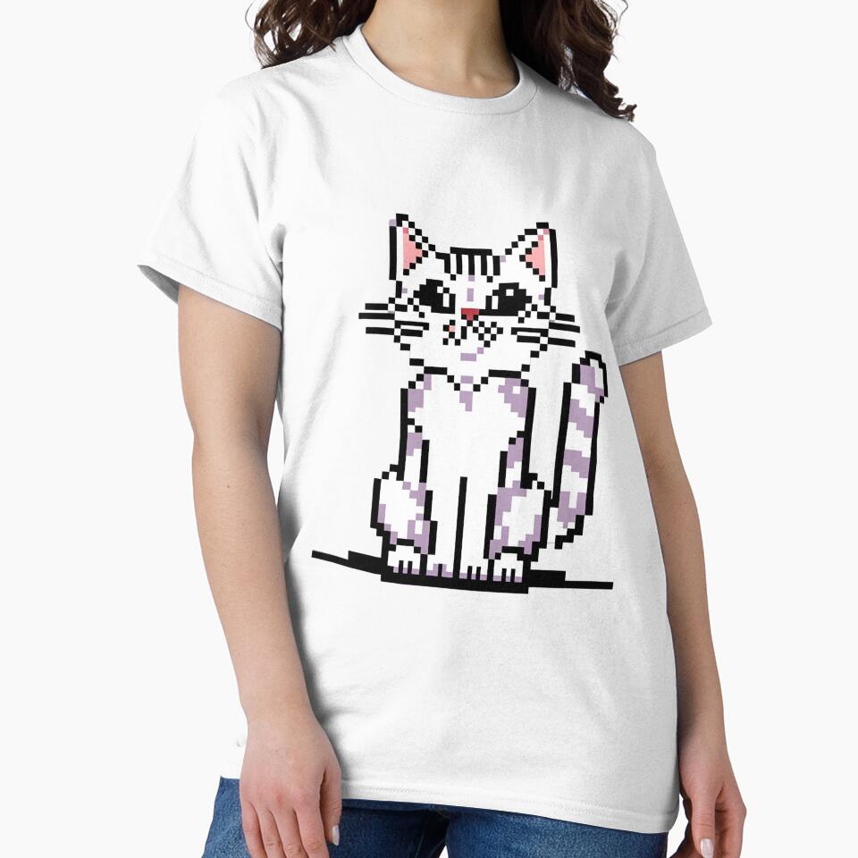 The Pixel Art of Sitting Cute Cat by sisnibrora