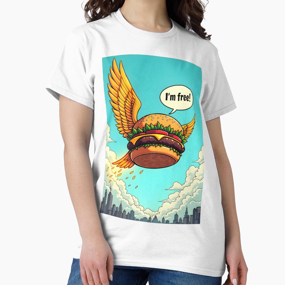 Flying Burger Art: Whimsical Designs of Burgers with Wings by WAUZ