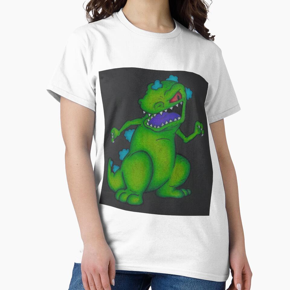 Reptar Rugrats Pencil Drawing Dinosaur T-Rex Nickelodeon by AbbysRadArt