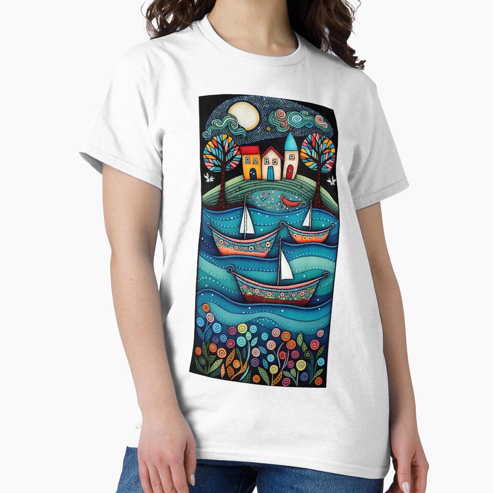 Colorful whimsical village on the sea by NahedAH