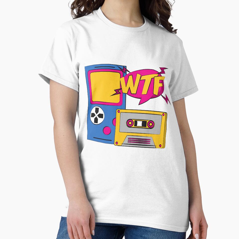 Pop Art  Retro Video Game, Cassette Tape and WTF Speech Bubble by BitsndPieces