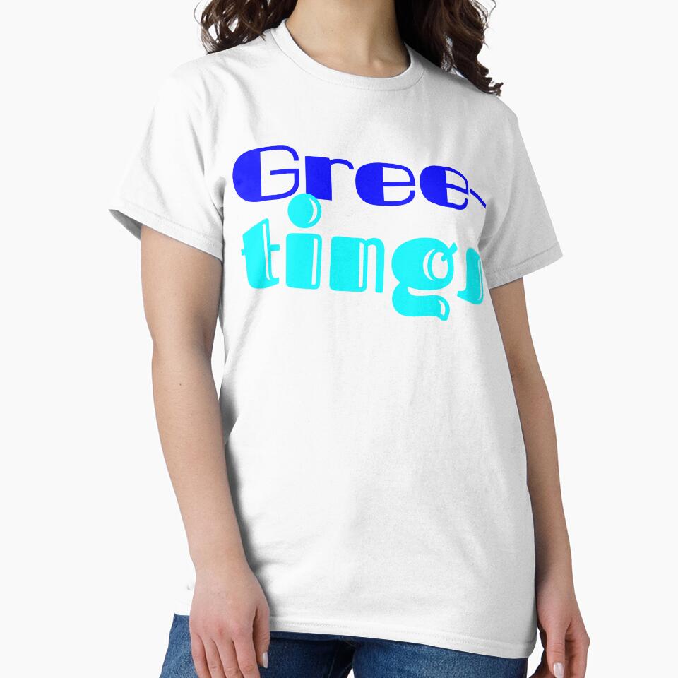 Gree-tings Funny Greek Hello Pun T-Shirt by Faali950