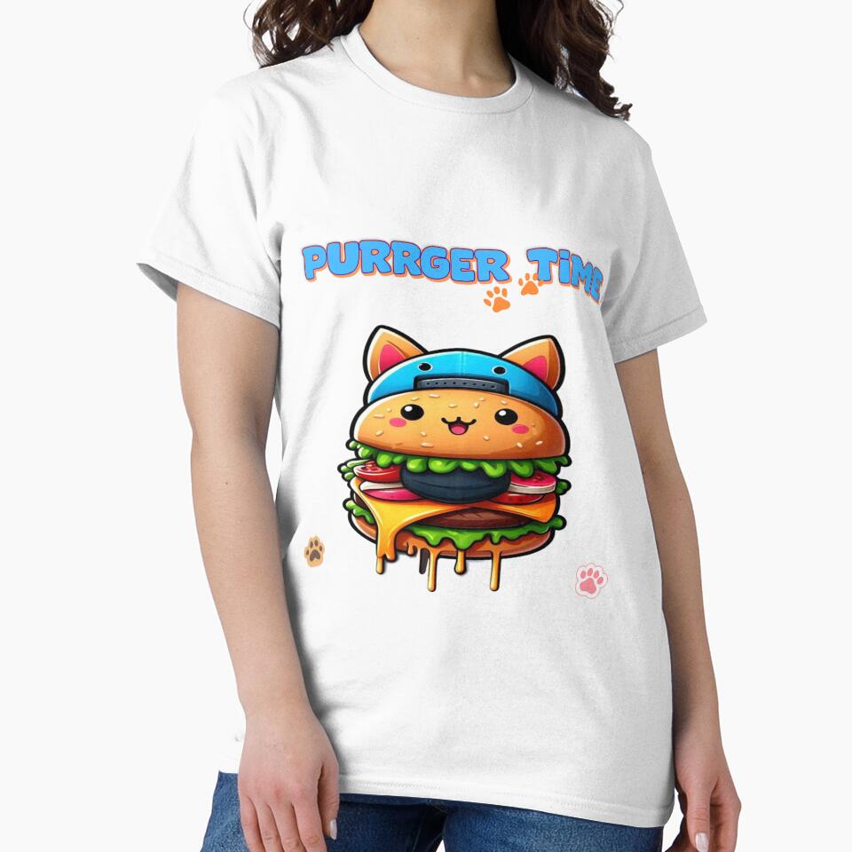 Purrger Time | Kawaii Burger Cat with Cap by Kesef Project by Kesef Project
