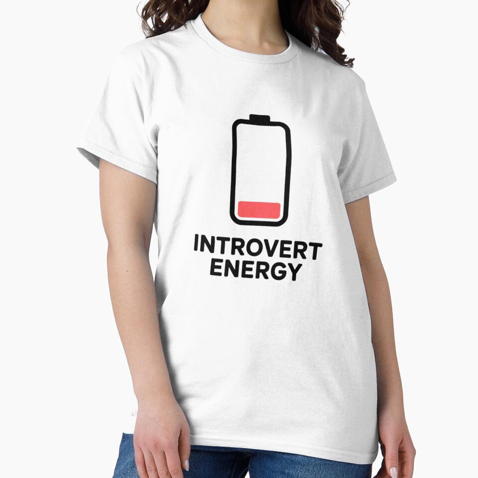 Introvert Energy - Low Social Battery Minimalist Design by Cindralith