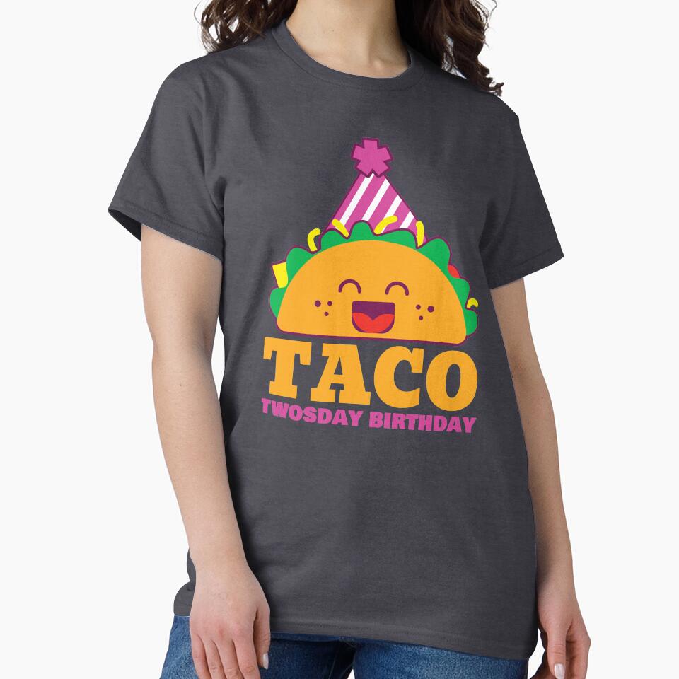Taco twosday birthday pink girl by Mylittleprints