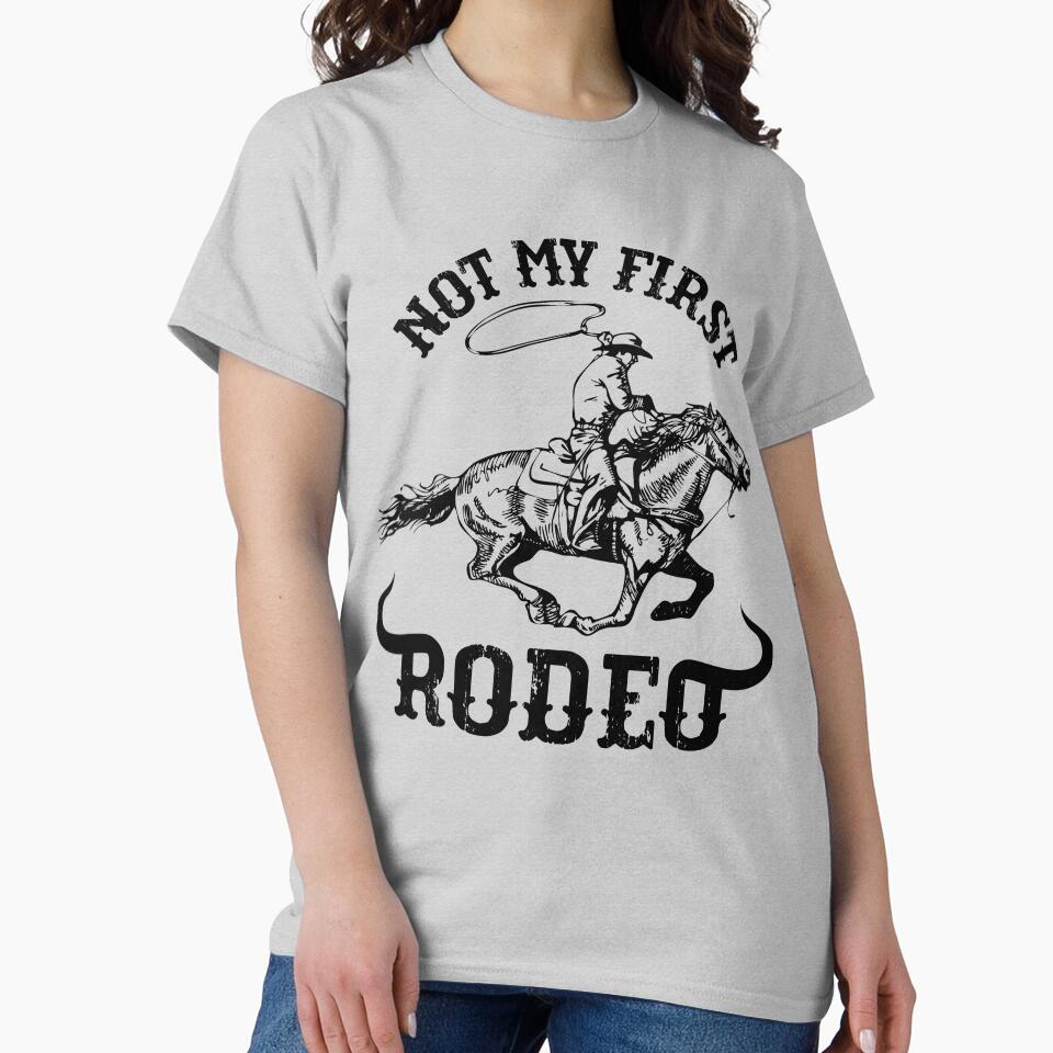 Not My First Rodeo Western Vintage Retro Tee For Mens Womens by Cherry-Lemontie