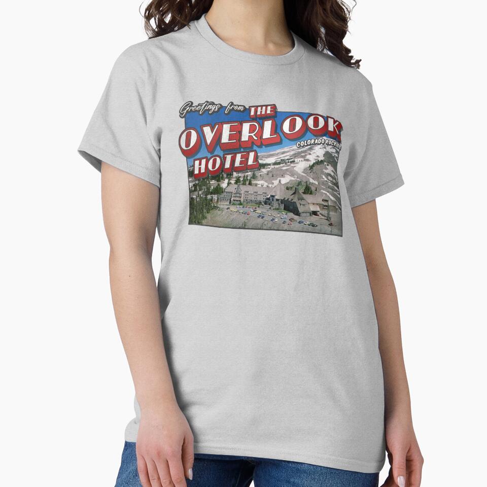 The Shining Inspired 'Greetings from The Overlook Hotel' Vintage / Retro Postcard Weathered Design by Mercy Apparel