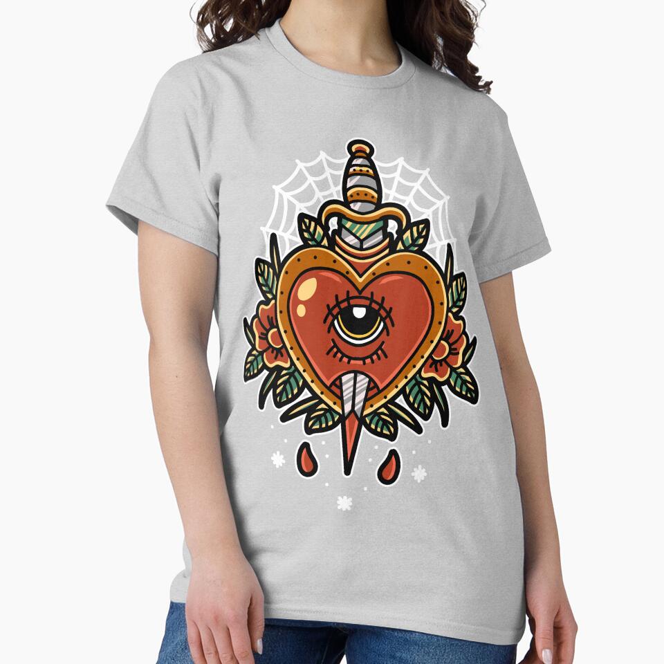 Knife through the heart - Traditional flash tattoo design by TrampStampInc