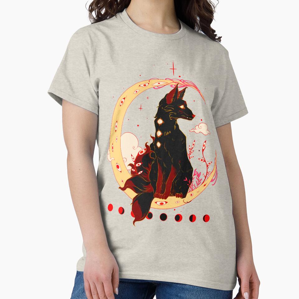 Copy of Kitsune Fox, Japanese Mythology, Japanese Style Art With Cherry Blossom by cellsdividing