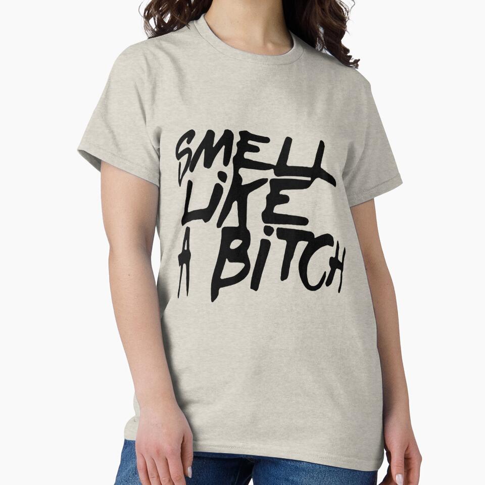 Smell Like A Bitch Grey t shirt ruler, t shirt alignment tool, t shirt mockup, Tops & Tees, t shirt design by ViniTamarYellen