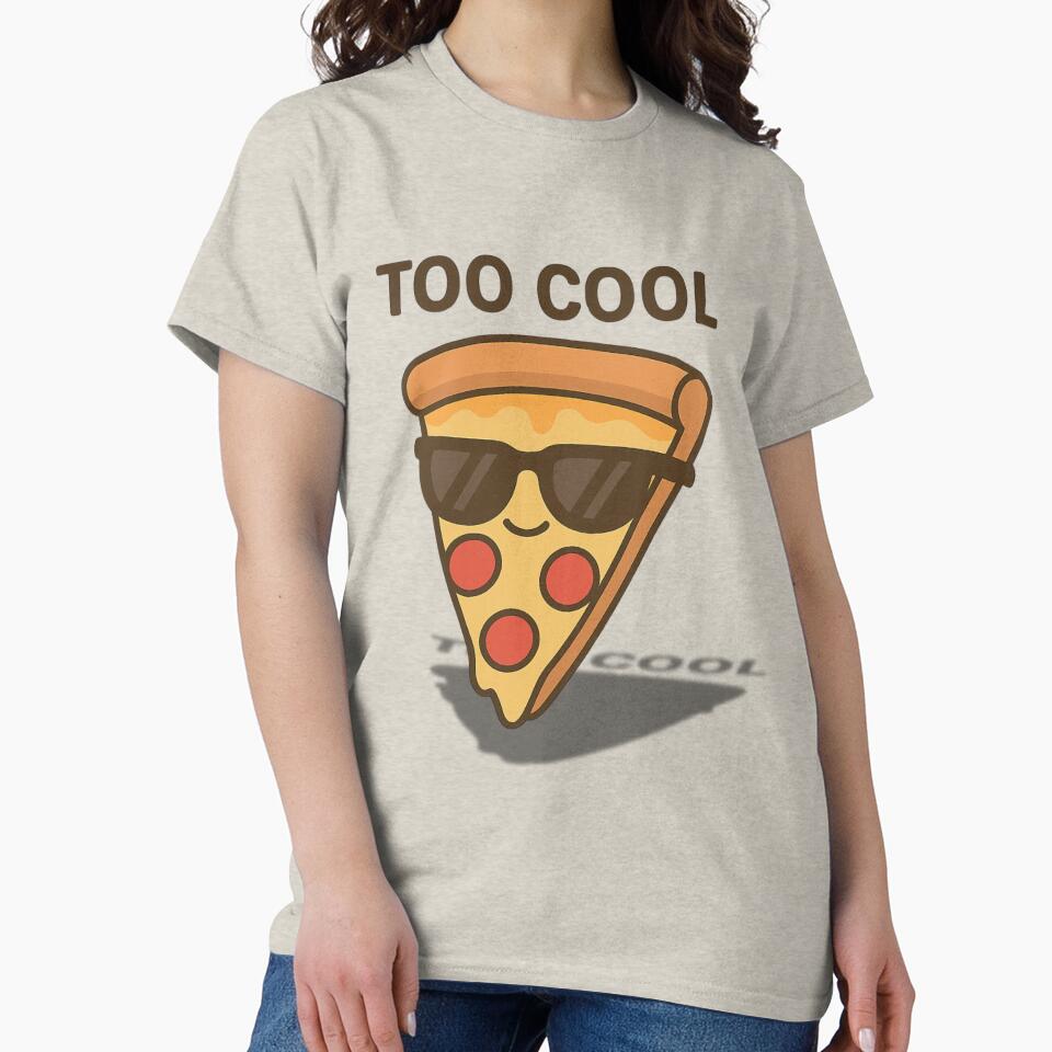 Too Cool – Funny Cool Pizza Slice Wearing Sunglasses Cartoon Illustration by konthai.familyart