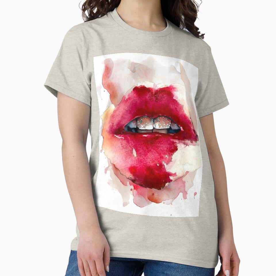 Glitter Lips Pop Art – Bold Sparkly Lip Artwork for Wall Decor, Stickers, Tees & More – Glam Statement in Red, Pink & Gold by MsMetalROk