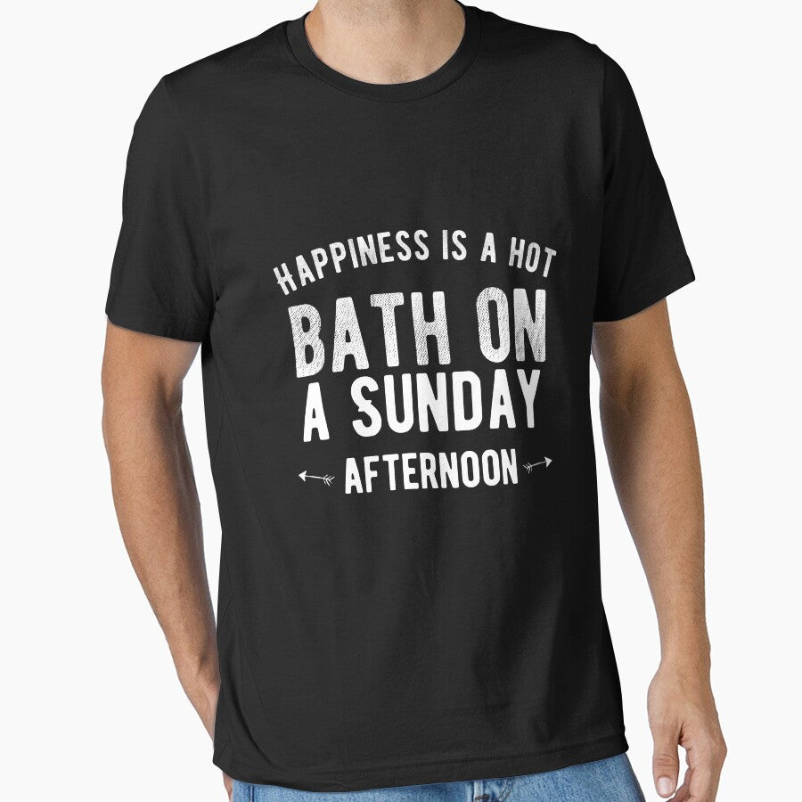 Happiness is a hot bath on a Sunday afternoon. Funny Lazy Quote by Quotes ⭐⭐⭐⭐⭐