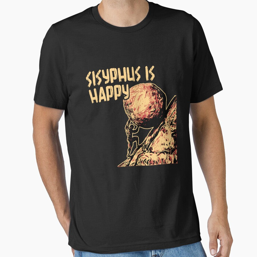 Sisyphus Is Happy Funny Greek Myth Meme Philosophy Philosopher by Dressed For  Duty
