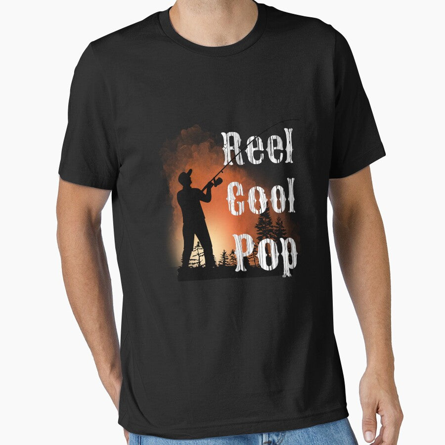 Reel Cool Pop Funny Fishing Lover Papa Tee by Poman9810