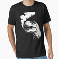 Dinosaur Smoking Cigar Cigarette, Funny Smoker Black by MAKOPOKOShop