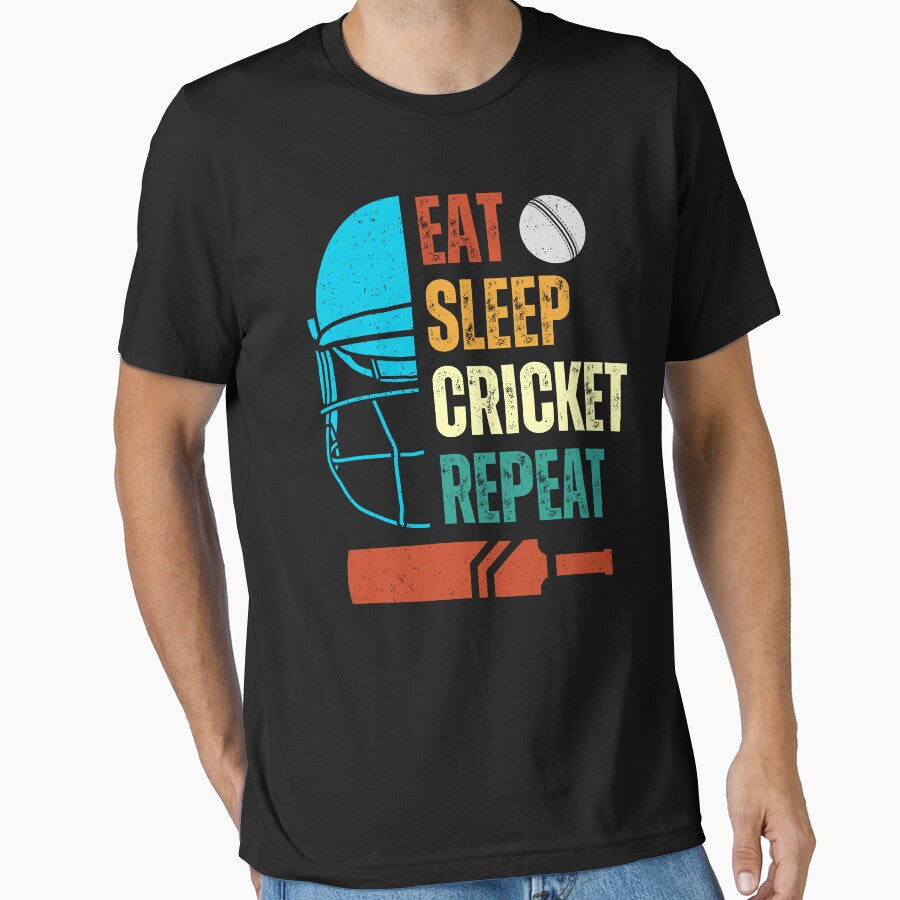 Eat Sleep Cricket Repeat Cricket Player Youth Men Boys Kids by SvgmagicArt