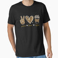 Leopard Peace Love Coffee Lovers Hippie gifts by HeatherJanis