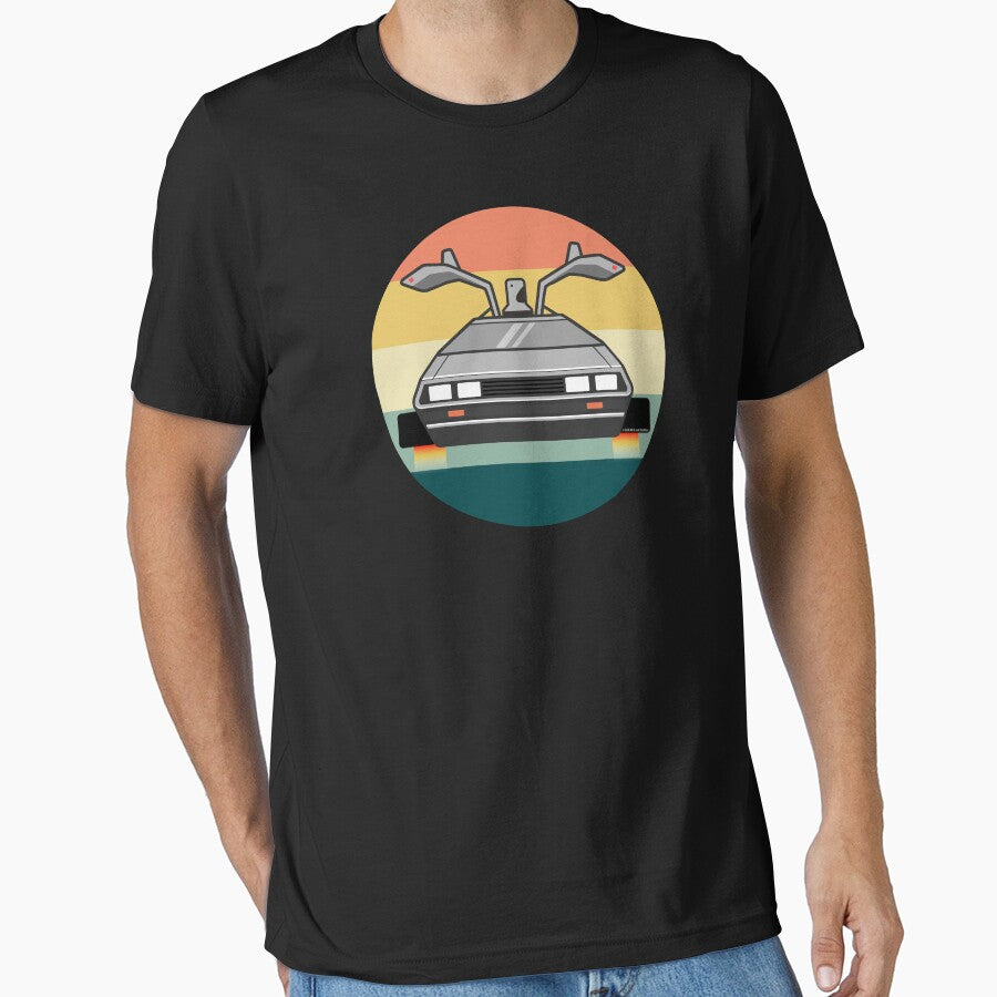 Back To The Future Delorean Retro Sunset by roboticaldad
