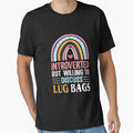 Introverted But Willing To Discuss Lug Bags Rainbow popular funny slogan by beckadamr