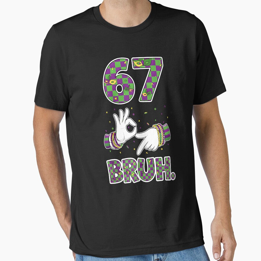 Groovy 67 Bruh Six Seven Jester Hands Sign 67 Mardi Gras Funny 6 7 Meme by jakaun