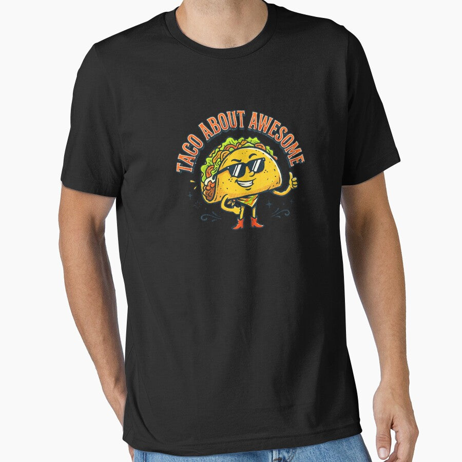 Taco About Awesome Funny Retro Cool Taco Character T-Shirt by Egyptian king ⭐⭐⭐⭐⭐