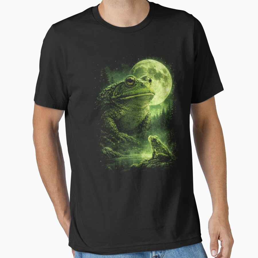 Frog Howling to The Moon Vintage 90s Retro Frog Graphic by will freed18