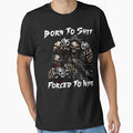 Born To Shit Forced To Wipe 2 Funny Skull Badass Skeleton with Guns Meme by Insistmarketing
